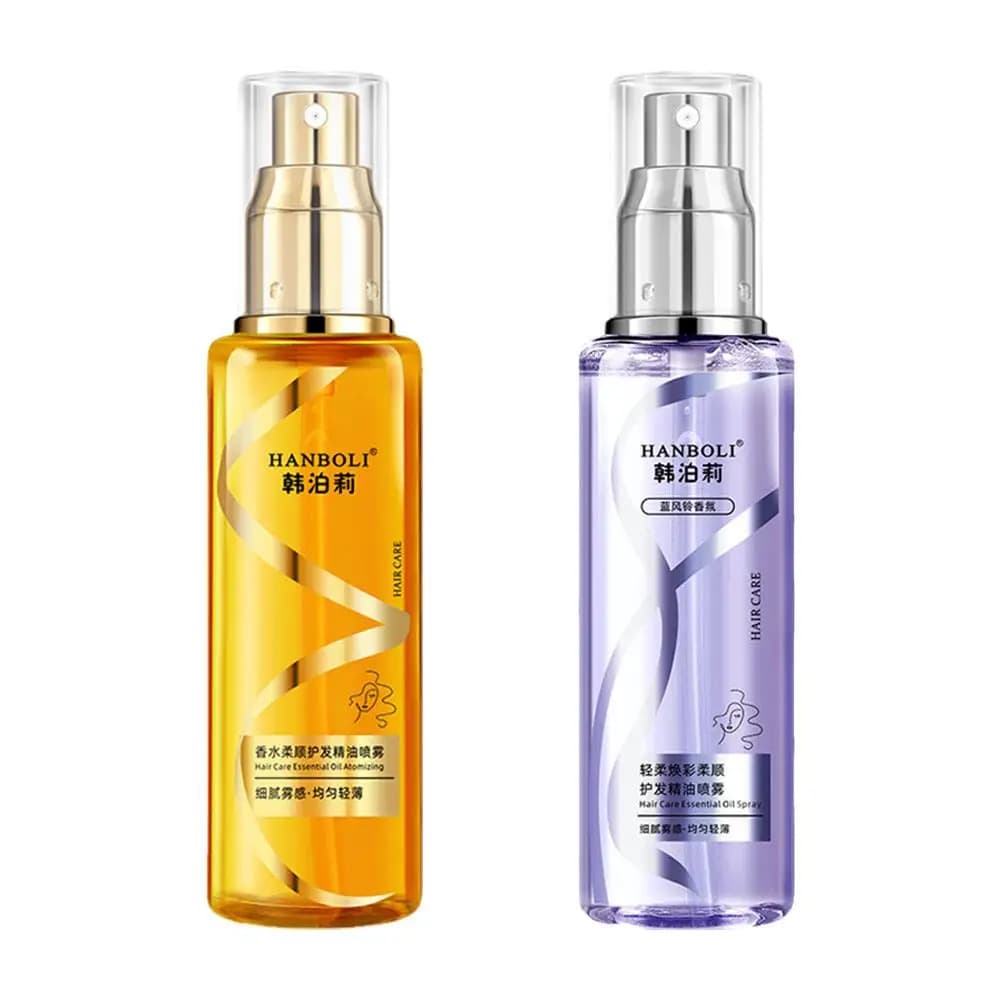 Spray d'huile capillaire inoffensif, 2 pièces, Spray pour cheveux bouclés, hydratant, nourrissant, sans lavage, produits antistatiques pour cheveux