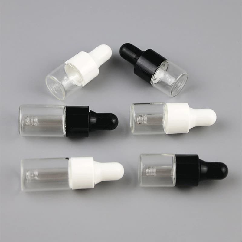 Petit flacon compte-gouttes Transparent de 1ml, 2ml, 3ml, huile essentielle, Essence, échantillon, verre divisé, récipient vide de 4ml, 5ml