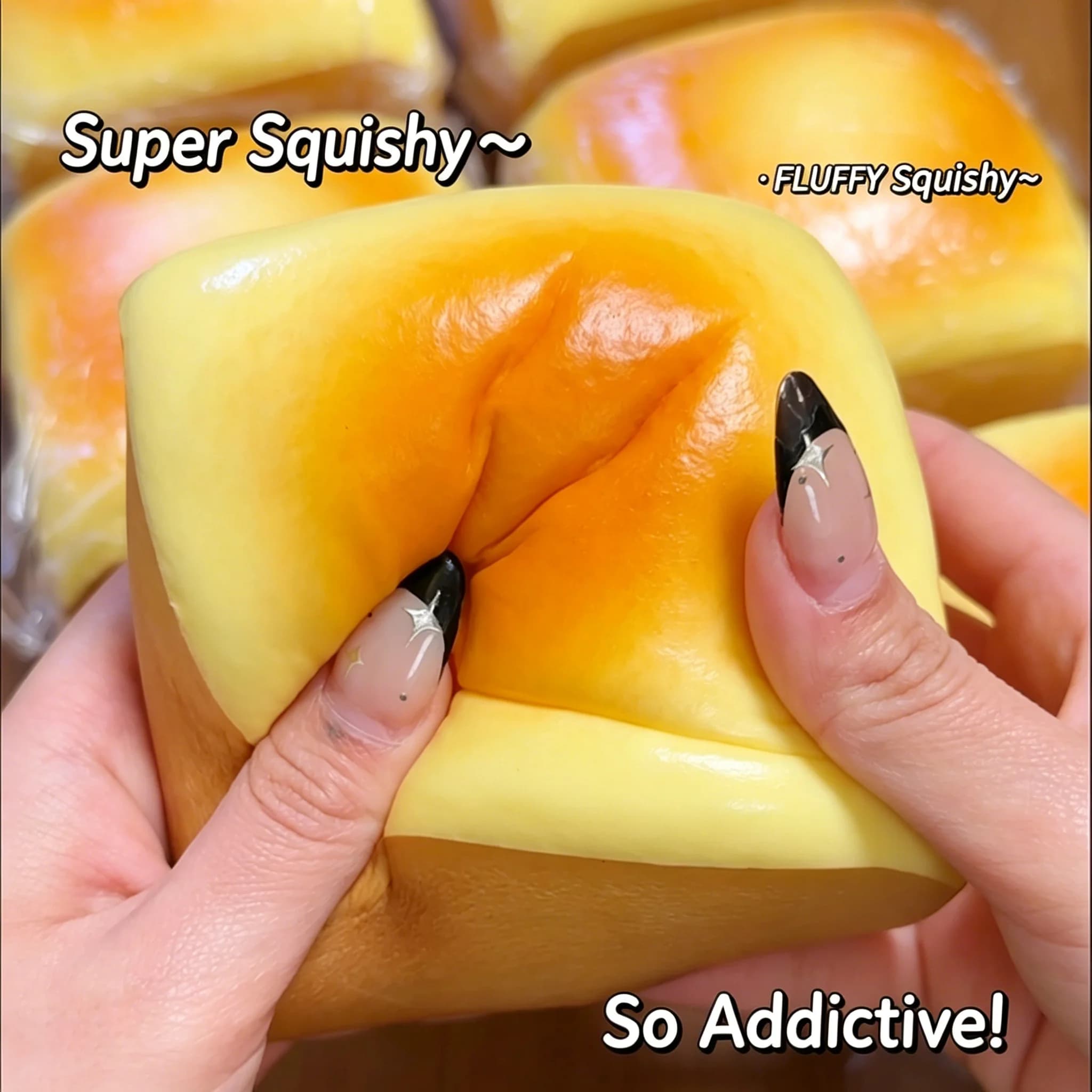 Jouet Squishy en PU en forme de Pain au Fromage Grille-Pain Épais, à Remontée Lente et Moelleux, Anti-Stress, ASMR, Décompression, Ornement de Bureau et de Farce