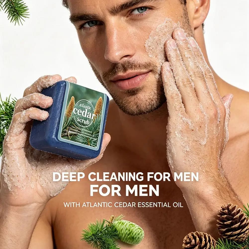 Savon artisanal à l'huile de cèdre pour homme, savon de voyage portable pour hôtel, lavage du visage et du corps, savon hydratant et nettoyant, savon parfumé