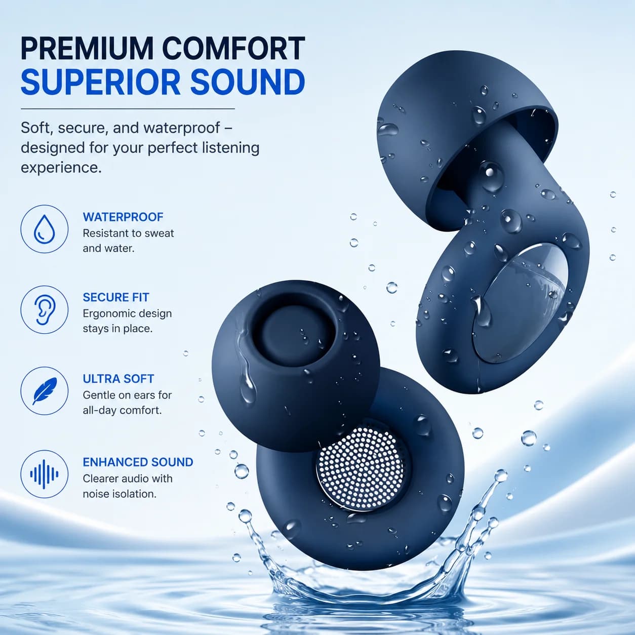 Bouchons d'oreilles silencieux pour dormir, réduction du bruit, super doux, réutilisables, protection auditive, anti-bruit, pour concerts, voyages, travail