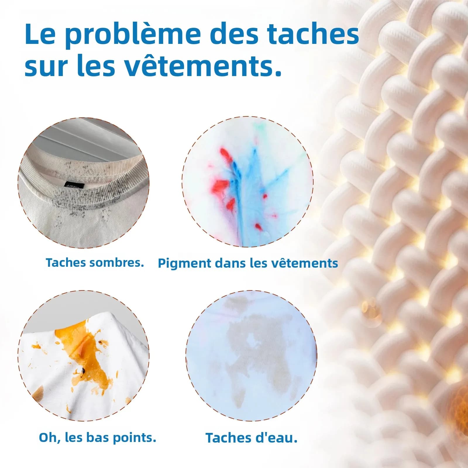 Détachant puissant pour vêtements – Solution de nettoyage à sec pour taches d'huile tenaces et jaunissement des vêtements – Sans lavage – Fournitures de blanchisserie à domicile