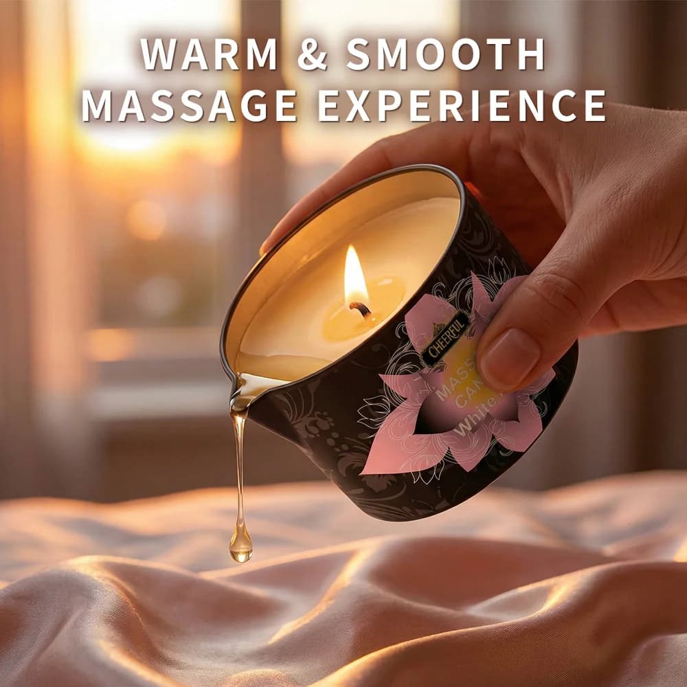 Bougie à l'huile de massage, bougie d'aromathérapie hydratante, bougie créative anti-brûlure en fer, un cadeau parfait pour la famille et les amis