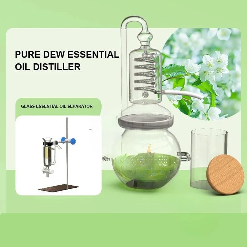 Pour distillateur de verre d'huile essentielle de grande capacité 4L