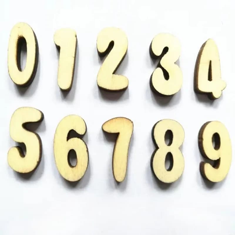 104 pièces lettres de l'alphabet anglais complètes chiffres en bois artisanat décoration de la maison Alphabet mariage anniversaire Figurines Miniatures