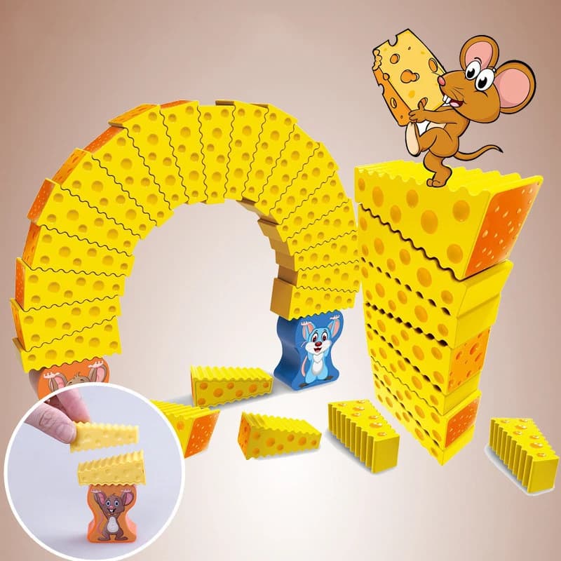 Jouets interactifs créatifs pour enfants, souris folle, tour de fromage empilée, jeu de société, fête en famille, Arches, jouets empilés pour garçons et filles