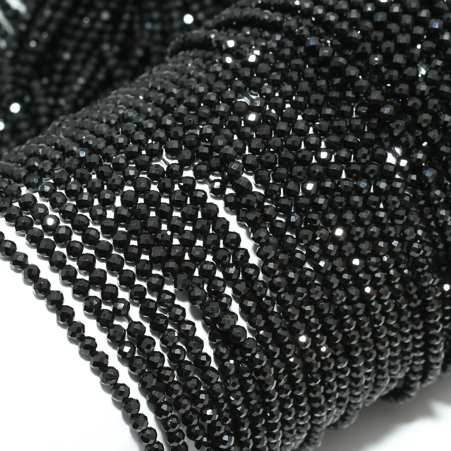 Tourmaline noire naturelle à facettes, perles rondes adt, 2mm,3mm,4mm