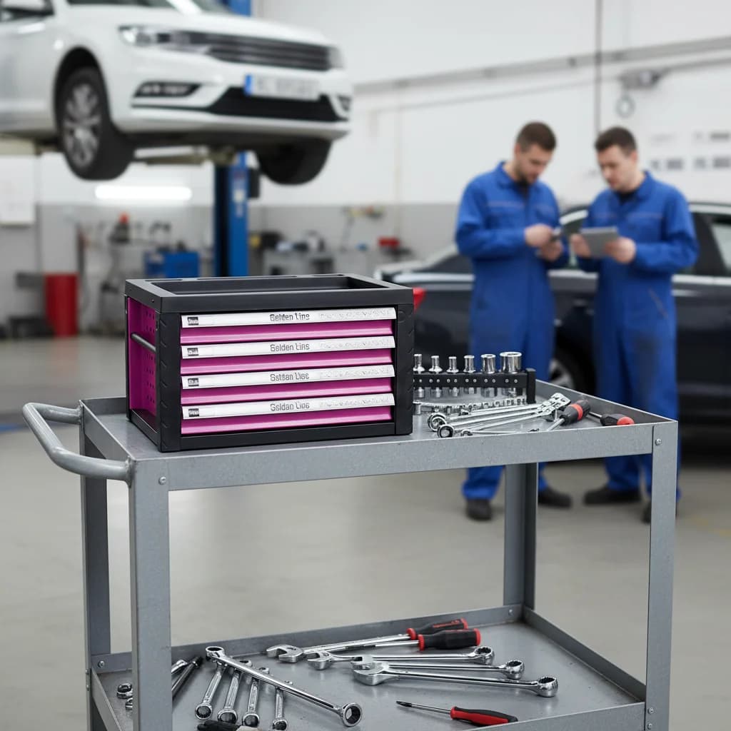 Armoire à outils roulante à 4 tiroirs haute capacité |   Coffre à outils industriel et chariot de garage verrouillable pour le stockage d'outils de mécanicien intensifs