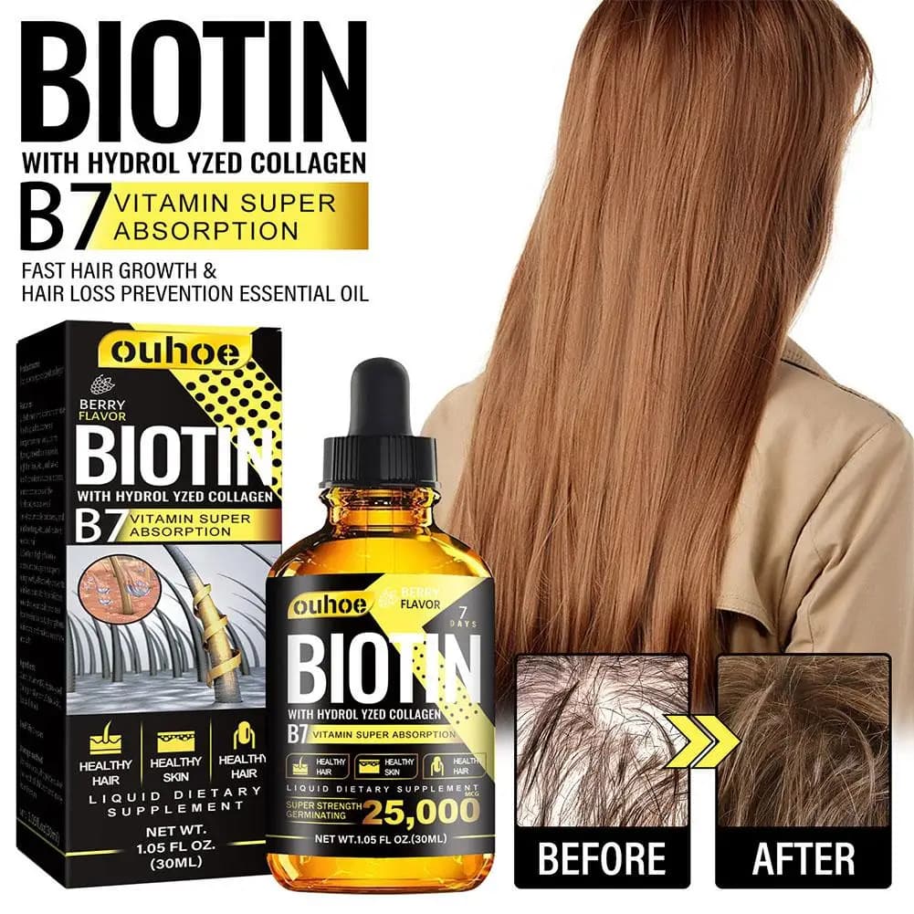 Sérum à l'huile de biotine pour la repousse rapide des cheveux, liquide de traitement pour l'amincissement des cheveux, anti-chute de cheveux pour femmes et hommes, Pro O5T7, nouveau, 2023