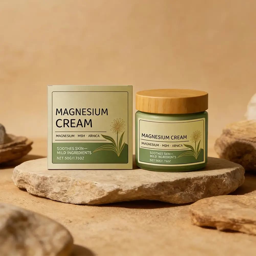 Crème apaisante au magnésium, extrait de plante naturelle, lotion corporelle pour la relaxation musculaire, crème de Massage hydratante en profondeur pour les soins de la peau, 50g