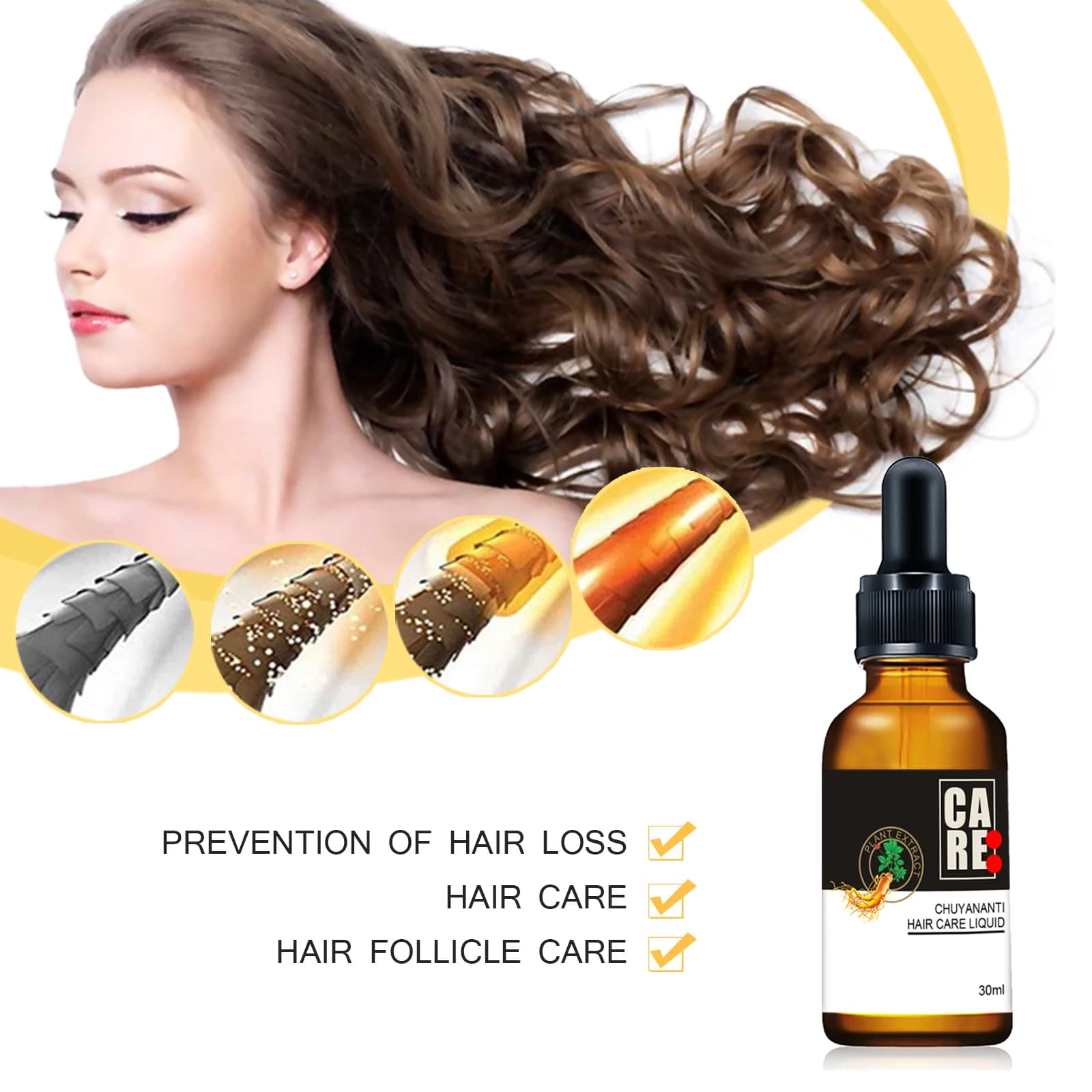 Huile essentielle pour le soin du cuir chevelu Polygonum Multiflorum, huile capillaire hydratante, non grasse, absorption rapide, traitement capillaire réparateur, nourrissant