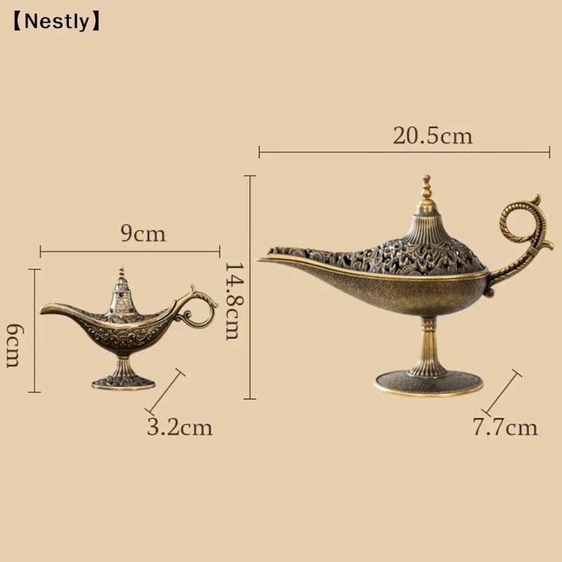 Brûleur d'encens en métal de style antique, porte-bougie parfumé ou non parfumé, décoration d'intérieur, cadeau, brûleur d'encens arabe〔Nest〕