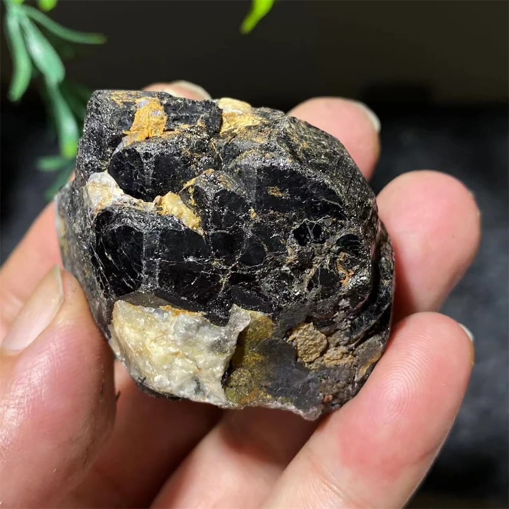 Tourmaline noire cristal Quartz naturel, charbon Wicca napSpecimen brut guérison décoration de la maison géode roche grappe pierres précieuses