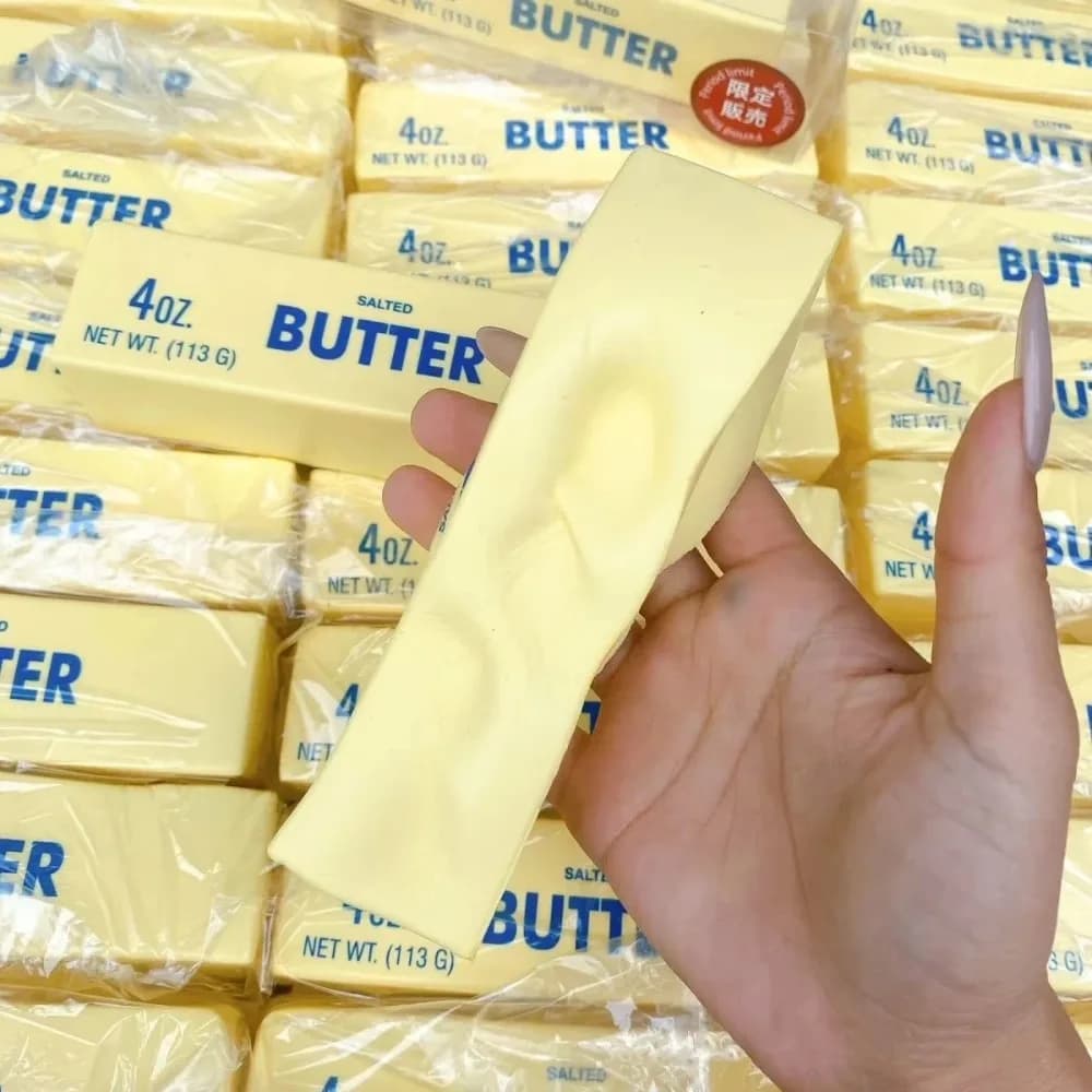Jouet anti-stress en forme de bâton de fromage, élastique et doux, jouet amusant à presser pour soulager le stress et l'anxiété