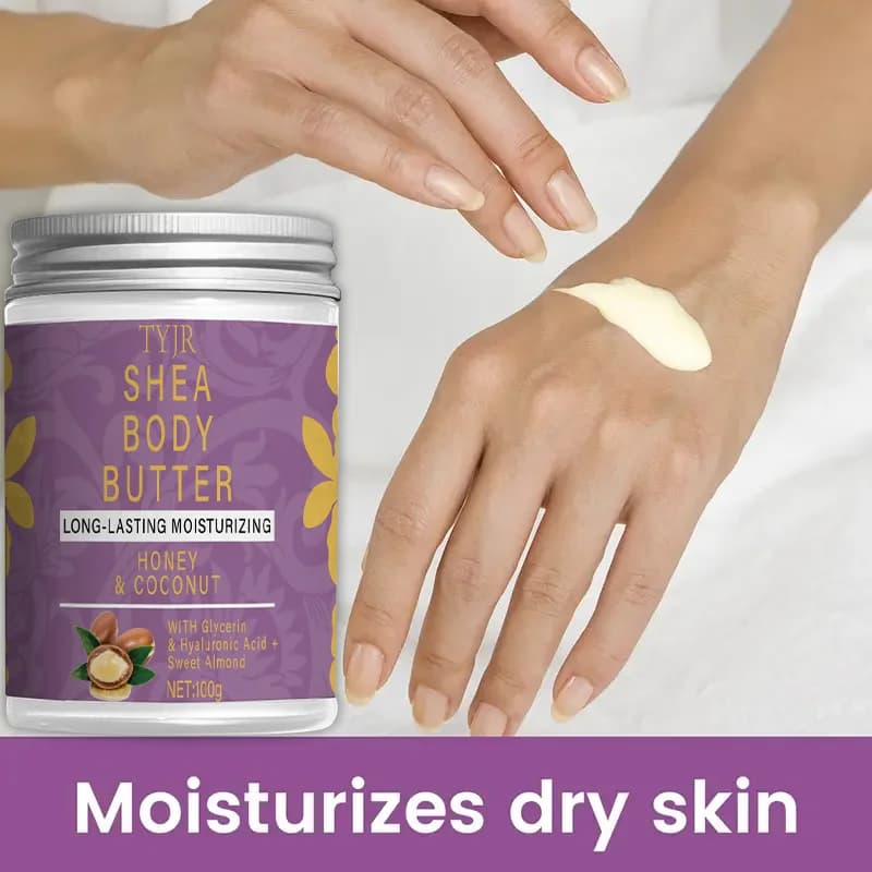 Crème hydratante pour le corps au beurre de karité, plus douce et hydrate la peau, raffermit la peau, rend plus éclaircit et brillant et hydrate le massage corporel, adaptée aux peaux sèches et craque