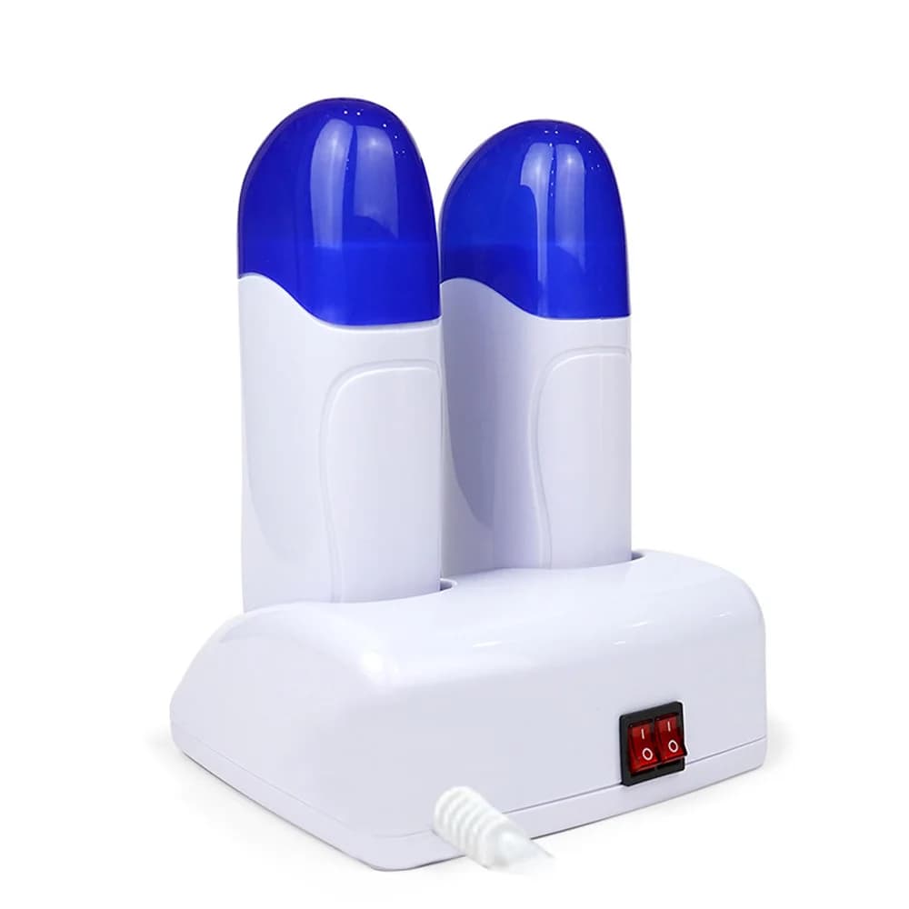 Chauffe-cire double pour épilation, appareil à cire douce pour usage domestique, adapté aux bras, jambes, visage, dos et aisselles