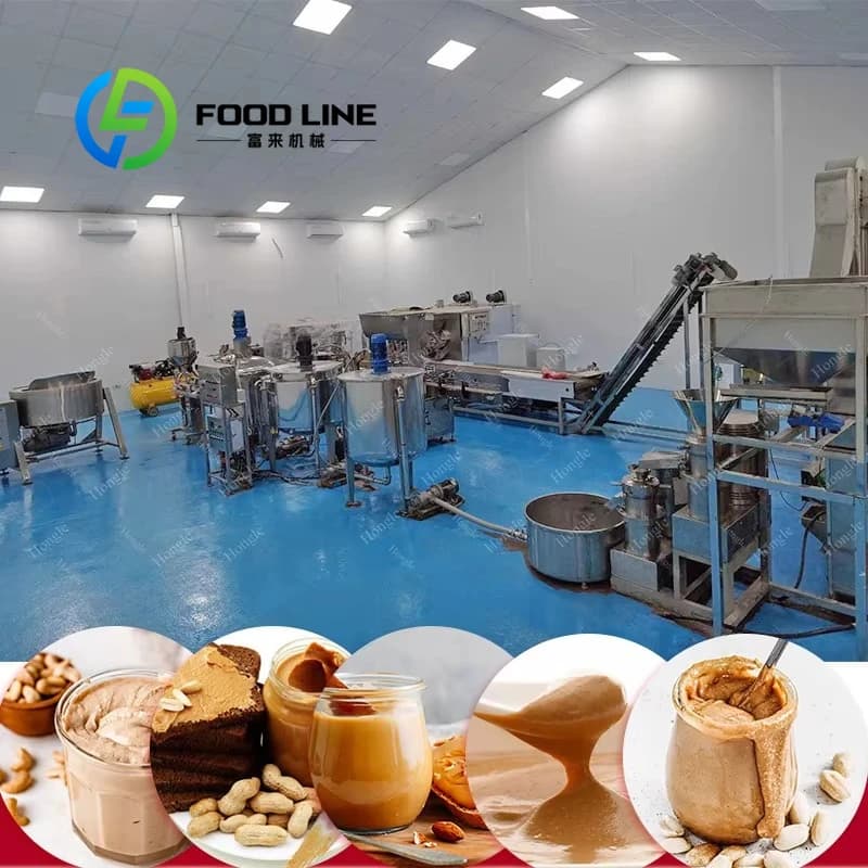 Machines de ligne de production de pâte d'arachide de Tahini de beurre d'amande et de sésame pour la fabrication de beurre de soja de noix, processeur de matière première