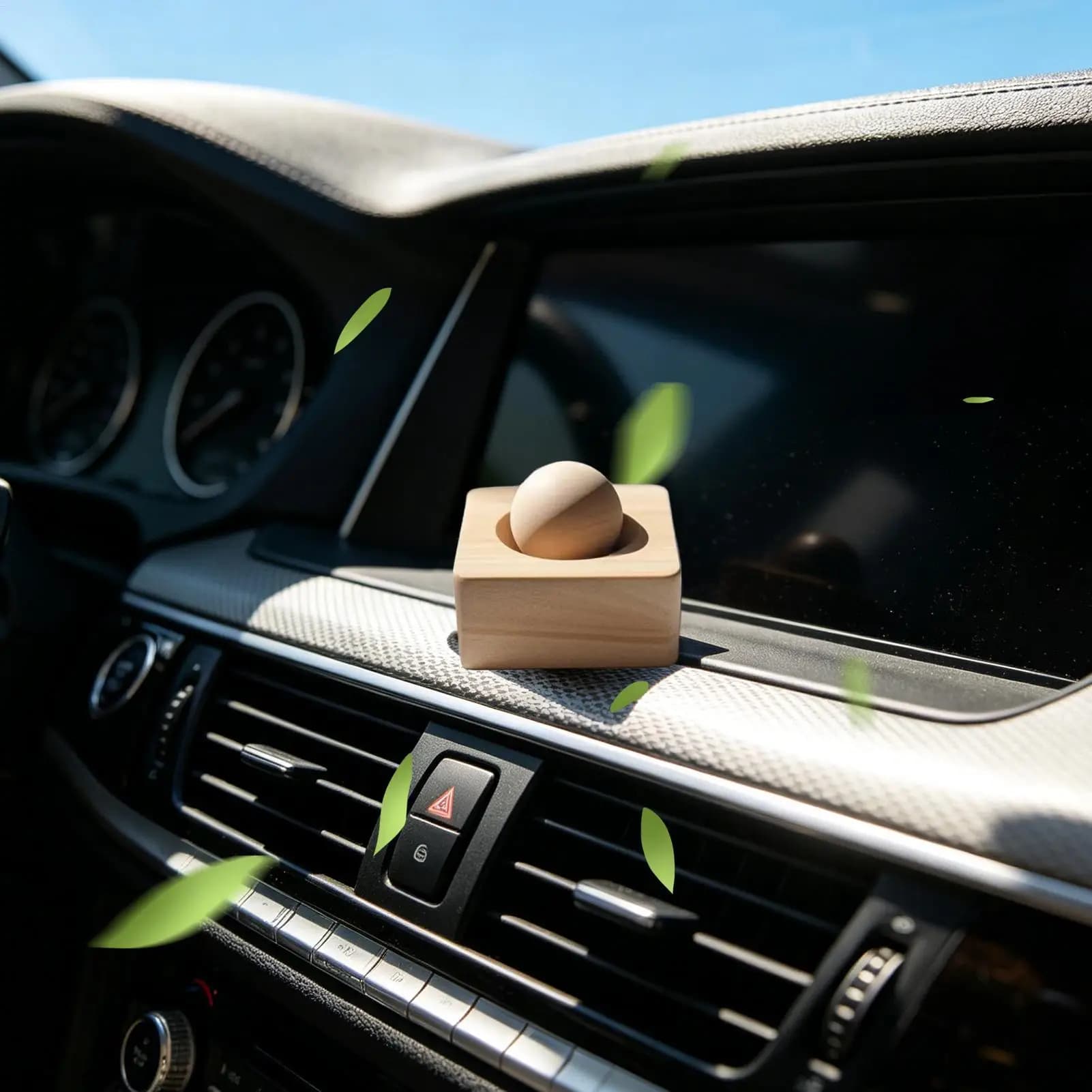 Diffuseur d'huiles essentielles en bois pour voiture