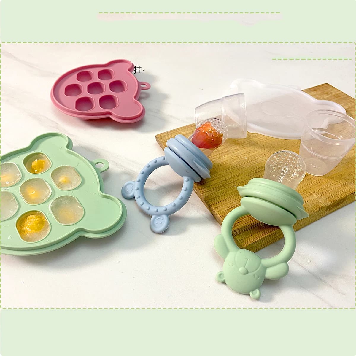 Ensemble d'alimentation à fruits Koala pour bébé, complément alimentaire, sans BPA, en Silicone, plateau de congélation, vaisselle, mangeoire pour aliments frais