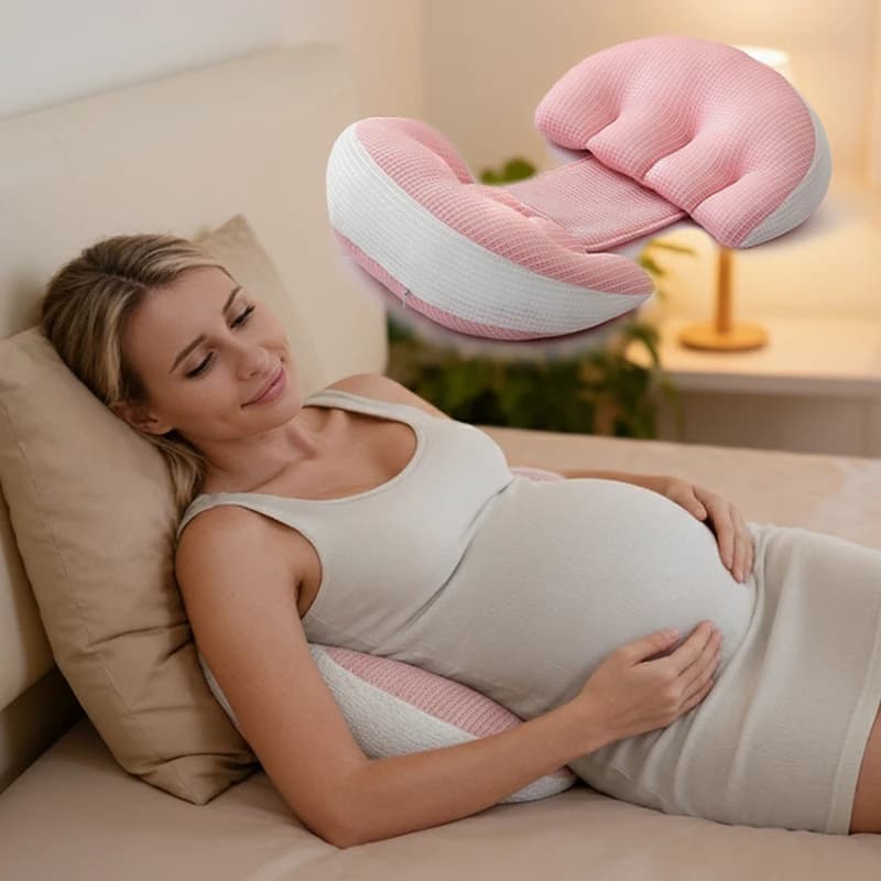 Oreiller de grossesse multifonctionnel avec coussin auxiliaire, soutien lombaire doux et réglable pour femmes enceintes, oreillers corporels pour dormir