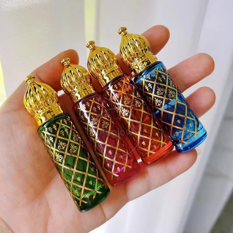 Bouteilles à roulettes vides de 8ml, 12 pièces, en verre Portable, emballage, Mini récipient d'huile essentielle, mélange de bouteilles de parfum