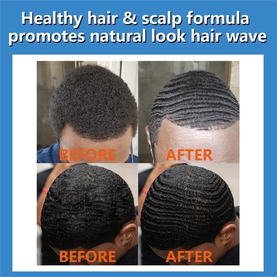 Huile de karité naturelle pour hommes, Style 360, pommade de contrôle des vagues, forte tenue, à base d'eau, nourrit en profondeur du cuir chevelu, ensemble Portable