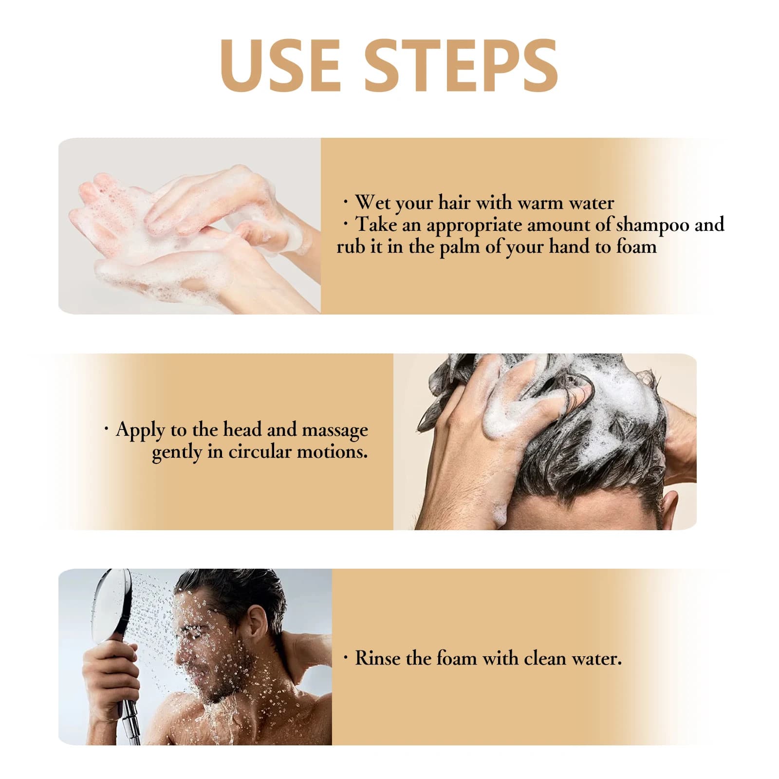 Shampoing pour la croissance des cheveux pour hommes, activateur de racines, renforcement, hydratant, nettoie en douceur, répare, améliore le Volume, amincissement des cheveux