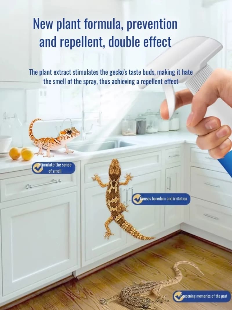 Spray Répulsif Anti-Gécoques Puissant pour la Maison, Efficacité Longue Durée, Produits Anti-Gécoques Intérieurs, Spray Répulsif Anti-Gécoques Puissant