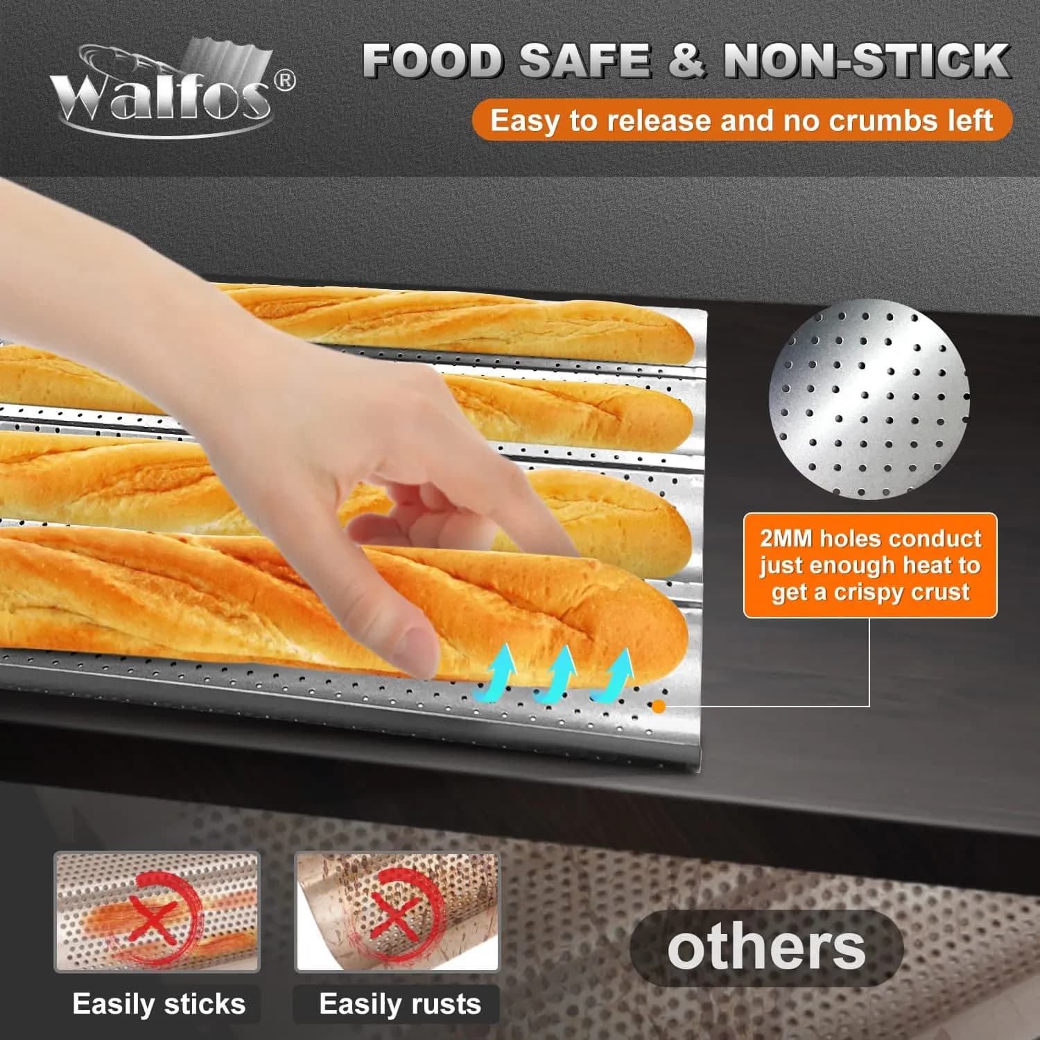 Moule à baguette français jxBaking, ustensiles de cuisson, rainure, vagues, moule à gâteau, four à pâtisserie, accessoires de cuisson, outil de grille-pain