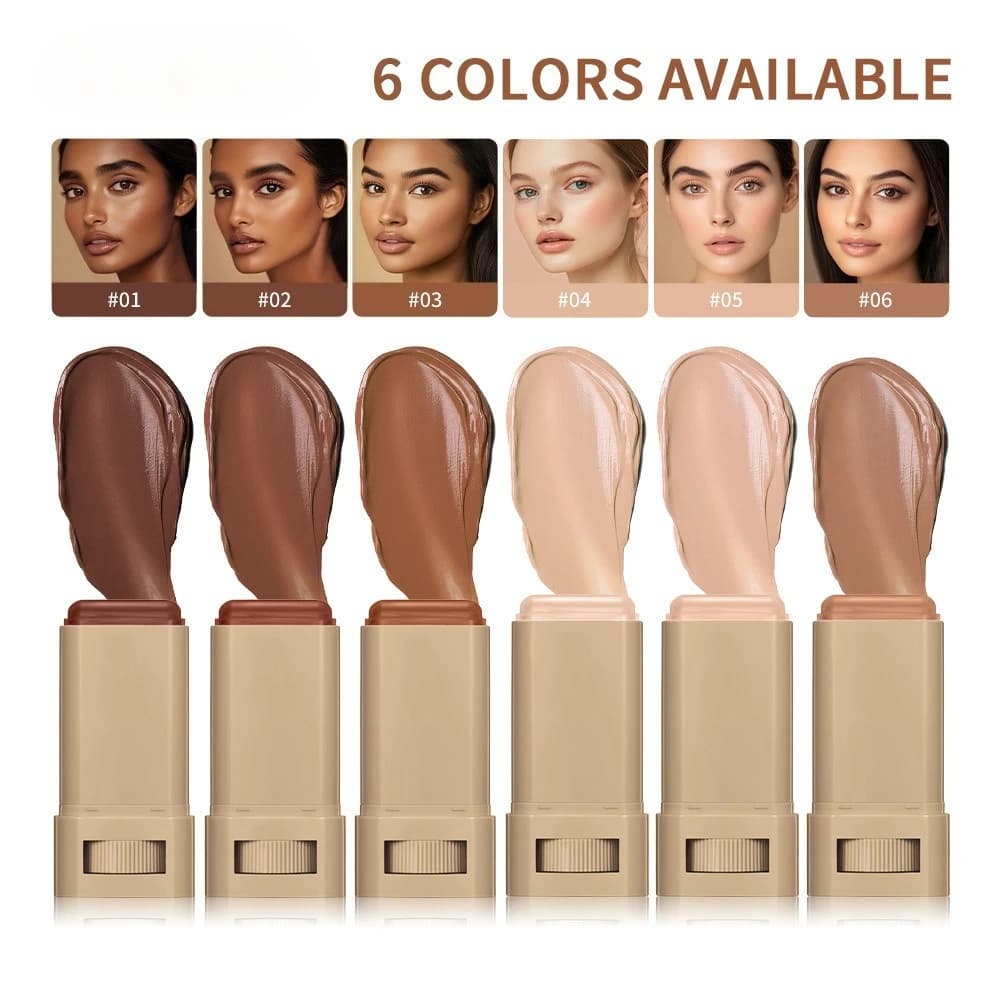 Bâton de crème de fond de teint teinté, imperméable, durable, contrôle de l'huile, maquillage d'acné, lisse, hydratant, correcteur, sérum, baume, 6 couleurs