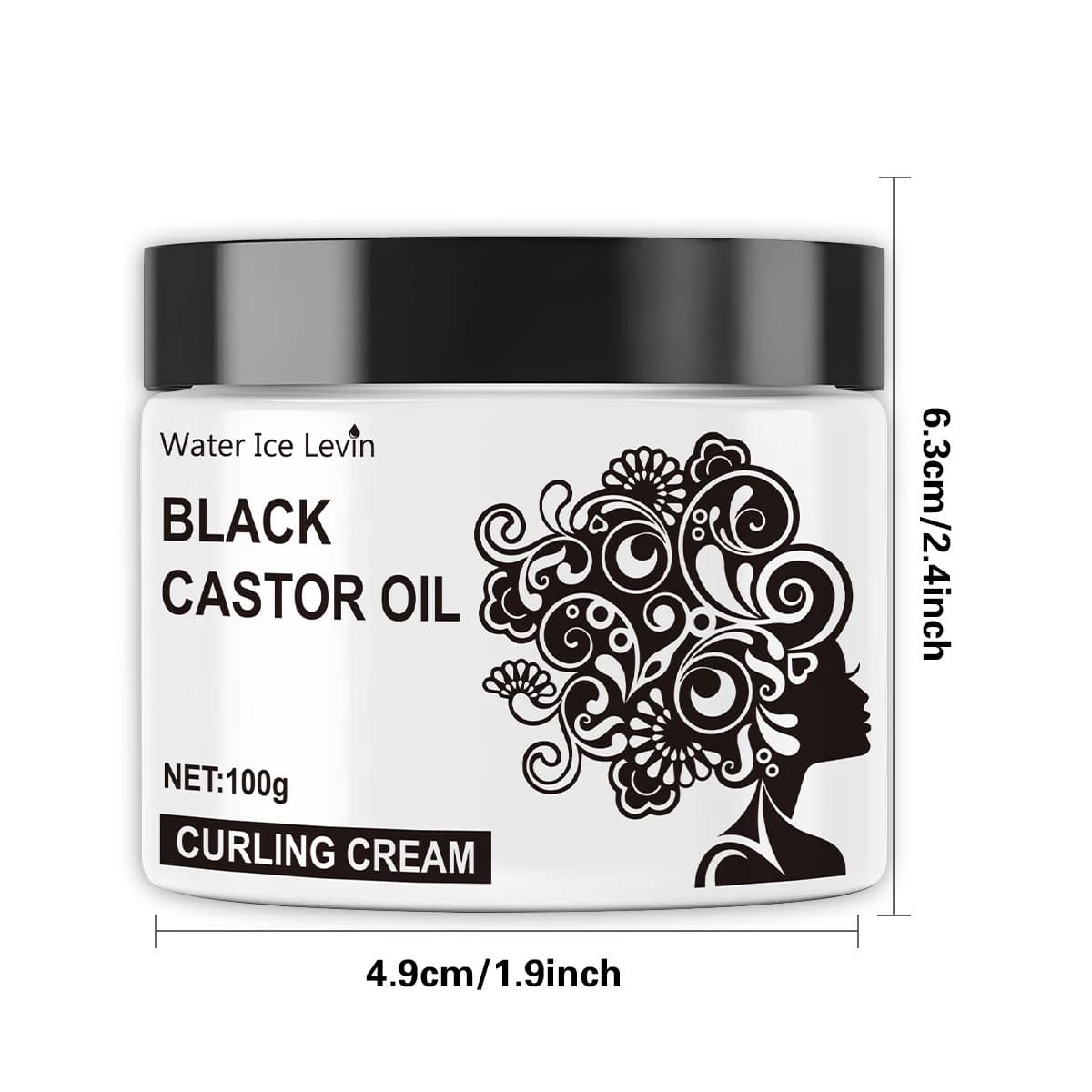 Crème définissante pour boucles à l'huile de ricin noire, améliore la douceur et la lissité des cheveux, formule légère non grasse avec huile de coco, convient à tous les types de cheveux