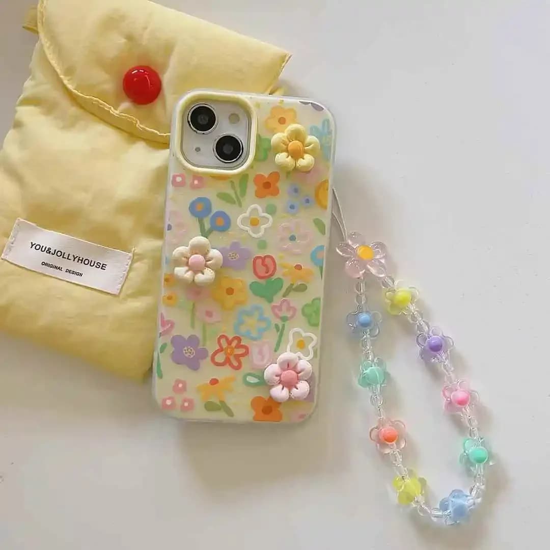Coque de téléphone avec motif floral et peinture à l'huile