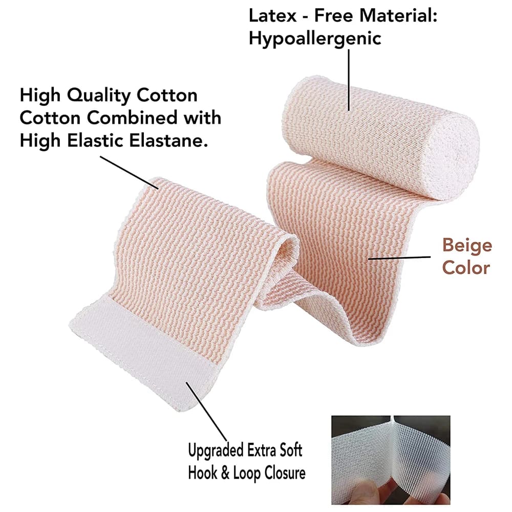 Bandage auto-adhésif professionnel, 5 rouleaux, enveloppe extensible sans Latex pour les plaies et le sport, boucle à crochet facile à tenir sur les deux extrémités