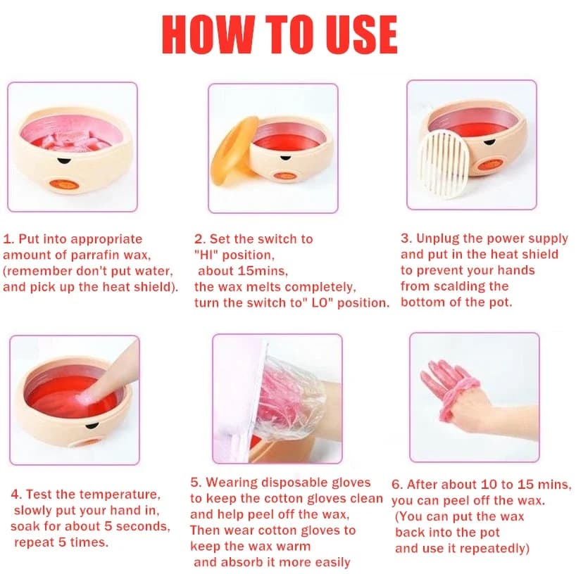 Kit de bain à la paraffine pour les mains et les pieds, masque chauffant, machine chauffante, hydratant, épilation à la cire, spa, soins pour la peau douce et lisse, 200g