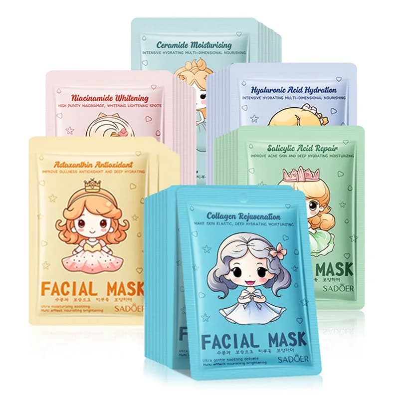10 pièces SADOER acide hyaluronique collagène masque Facial soins de la peau hydratant masques faciaux coréen