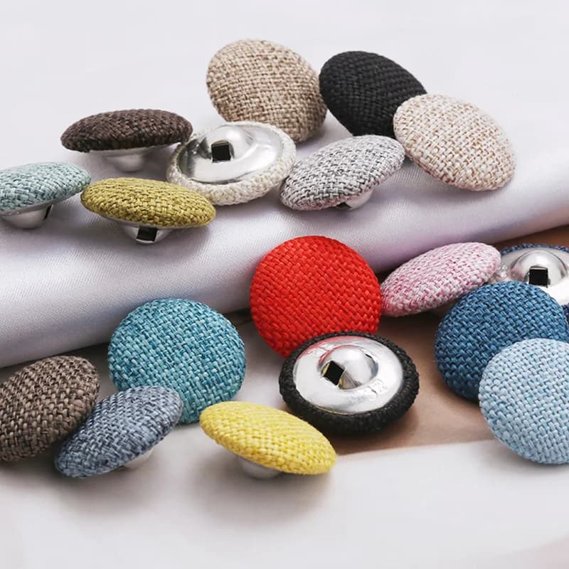 Lèvent de gril en lin bricolage, bouton rond, accessoires décoratifs pour vêtements, coussin de couture, manteau, nouveau