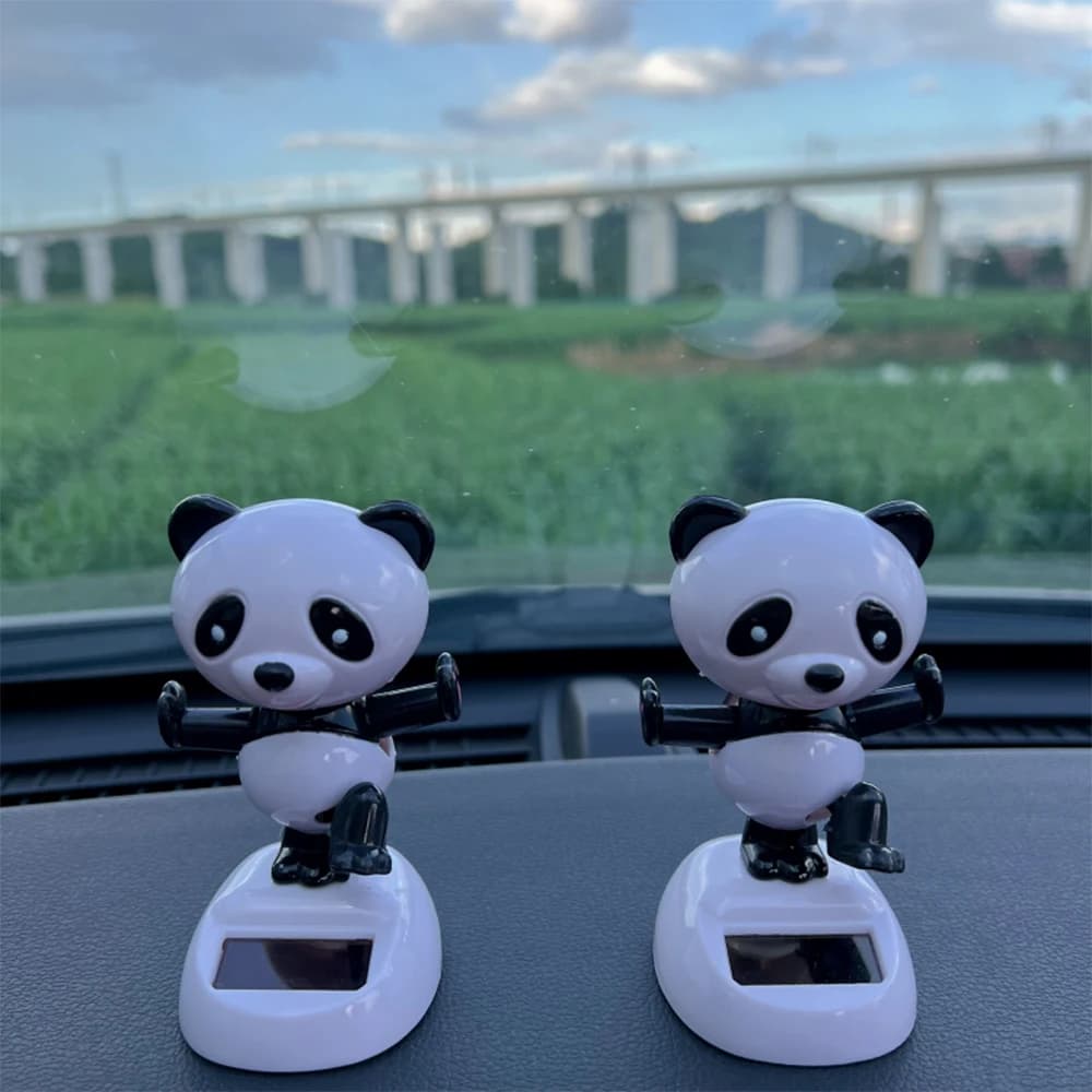 Décoration de voiture Panda Bobblehead – Ornement de tableau de bord Panda hochant mignon, décoration amusante pour la maison et le bureau