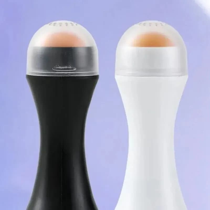 Rouleau facial absorbant l'huile volcanique-outil de buvard d'huile réutilisable Portable, pierre de lave naturelle pour le contrôle de la brillance et la peau mate, Mak