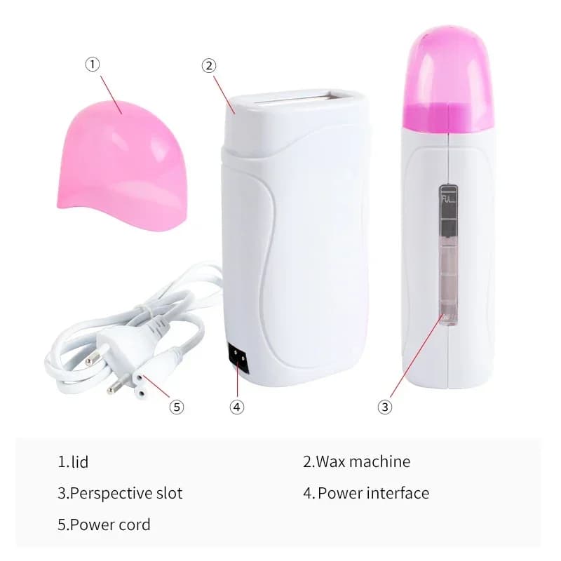 Épilateur portable à cartouche de cire, chauffe-cire roll-on pour l'épilation, machine à cire fondue manuelle, soins de la peau