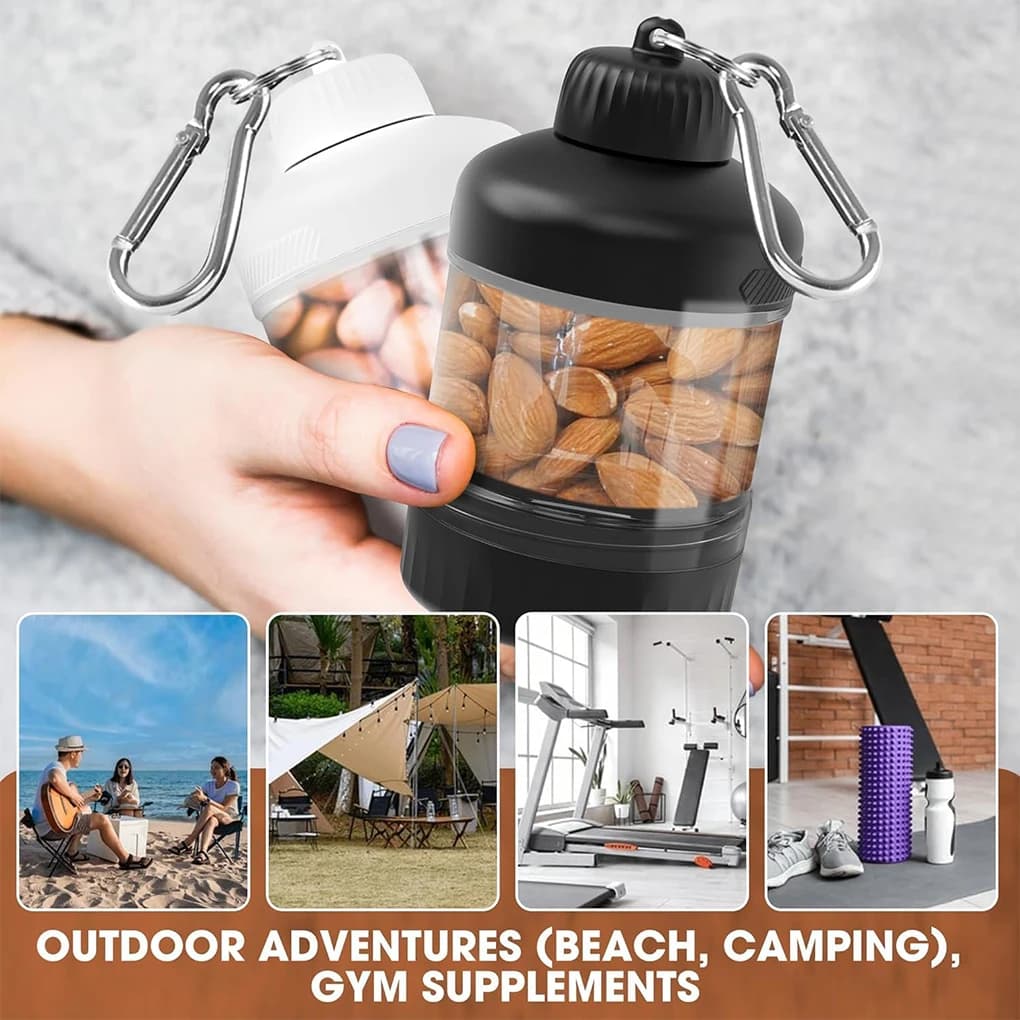 Boîte distributrice de poudre de protéines avec et boîte pour le stockage des aliments, PC de qualité alimentaire, adaptée aux exercices de gymnastique transparent