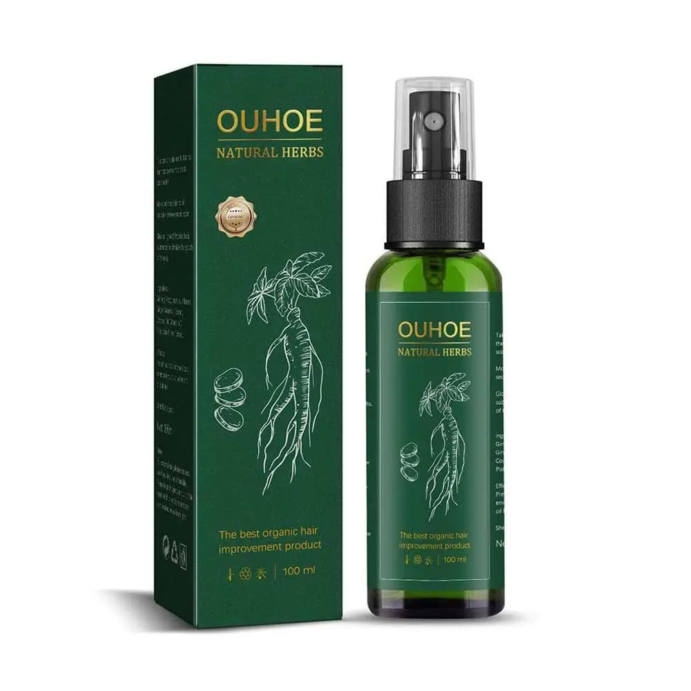 Sérum au ginseng pour hommes et femmes, nourrit le cuir chevelu, renforce la réparation des racines, cheveux endommagés, spray de soin des cheveux à base de plantes, 100ml