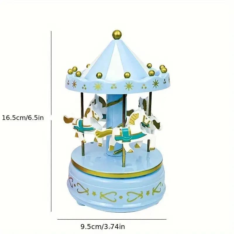 Carrousel de luxe, boîte à musique, 4 chevaux, Rotation rotative, jouets romantiques de luxe, travail manuel, boîte à musique, cadeaux, 1 pièce
