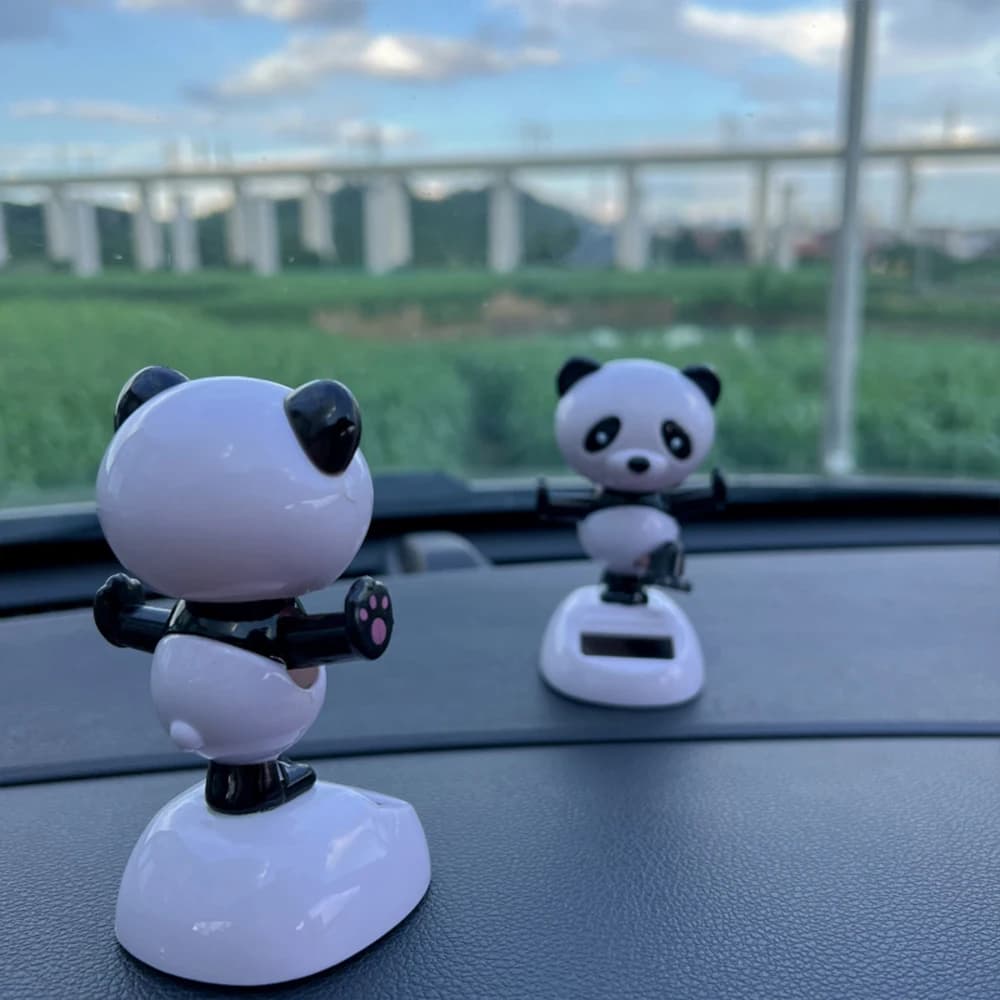 Décoration de voiture Panda Bobblehead – Ornement de tableau de bord Panda hochant mignon, décoration amusante pour la maison et le bureau