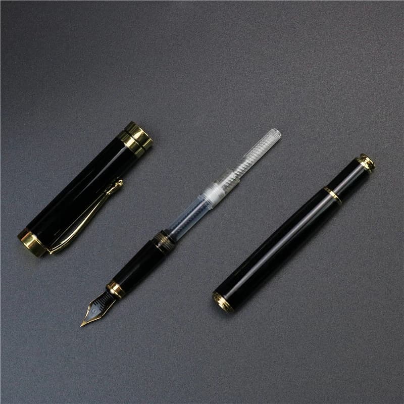 Stylo plume et stylo à bille bureau école texte doré personnalisé gravé commémorer cadeau stylo entièrement en métal étudiant écriture stylo à bille