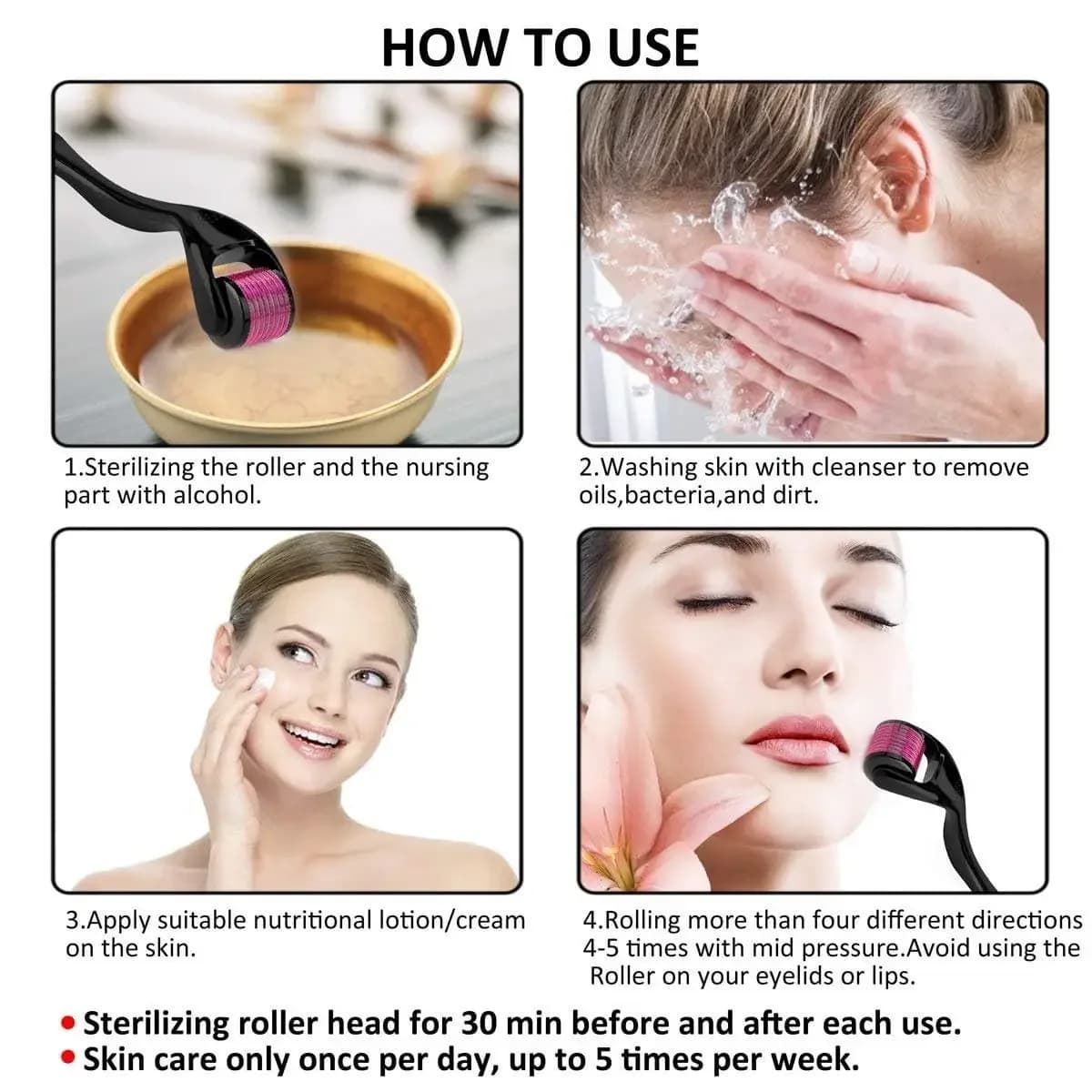 DRS 540 titane Derma rouleau croissance des cheveux barbe micro-aiguilles rouleau pour soins de la peau du visage corps MTS Micro aiguille rouleau traitement