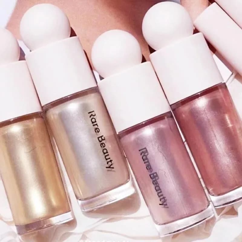 Rare Beauty Gloss à lèvres, blush et illuminateur, éclaircissant et rehausseur de couleur, Happy Hope Joy Love Lucky, maquillage, emballage exquis