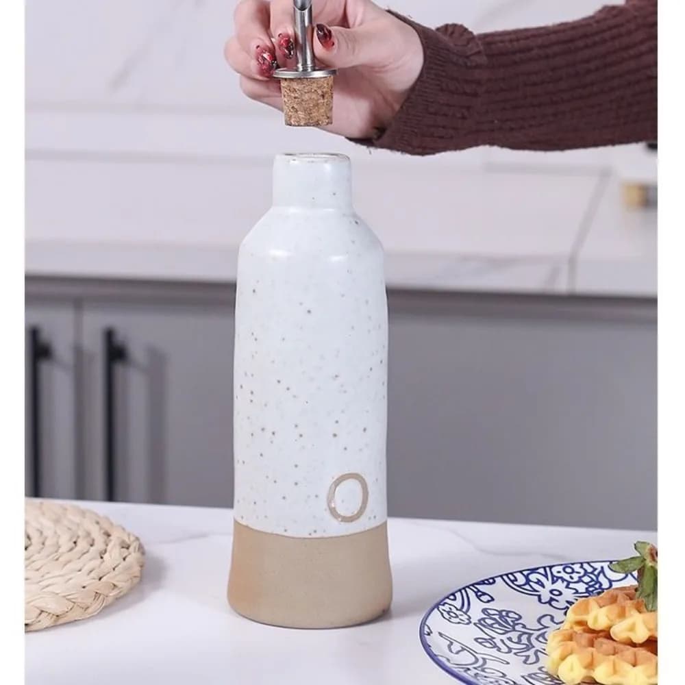 Bouteille d'huile en céramique nordique de 600ml, Pot de vinaigre de Sauce, Pot d'huile moderne, Portable, cuisine domestique, distributeur de Luid, fournitures de cuisine