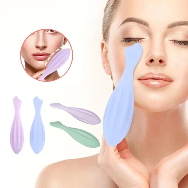 Rouleau de beauté pour le visage et les yeux, outils de soins de la peau, Massage Gua Sha, rouleau de beauté en Silicone