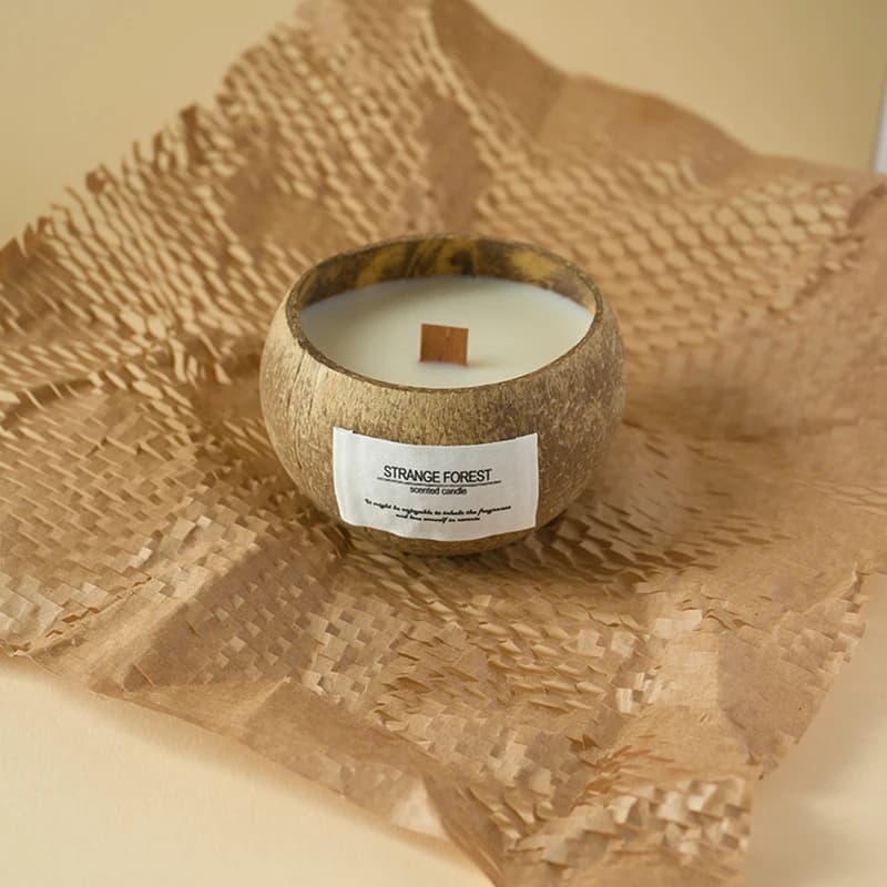 Bougie d'aromathérapie en coquille de noix de coco