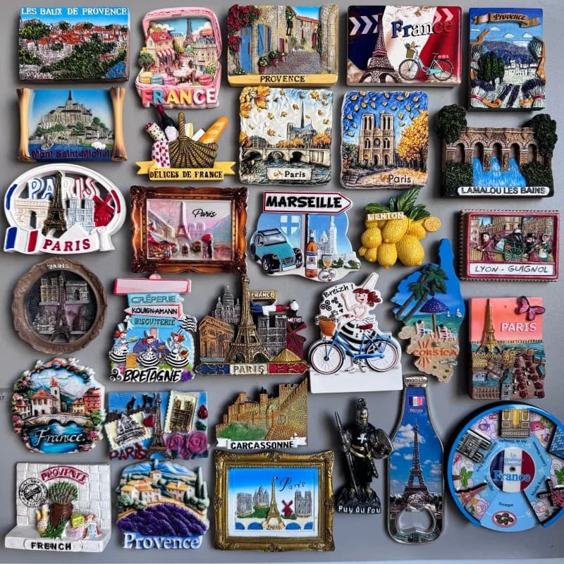 Aimants de réfrigérateur de tour Eiffel, souvenir de Paris, souvenir français, Provence, tourisme, repère, autocollants magnétiques, décoration sur le réfrigérateur, cadeau
